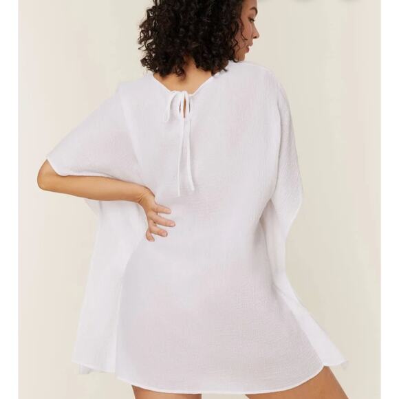 NWT Andie Swim White Sheer Cover-Up, The Magdalena Kaftan - Size L/XL - Picture 3 of 5
